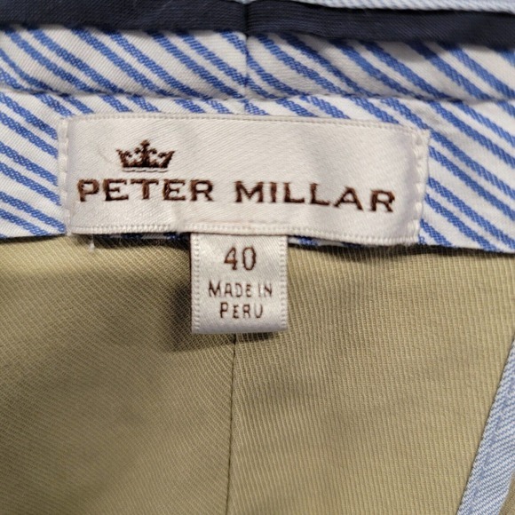Peter Millar Soft Touch Twill Pima Cotton MC0B48 Beige Khaki Chino Pants 40x26 - Picture 2 of 9